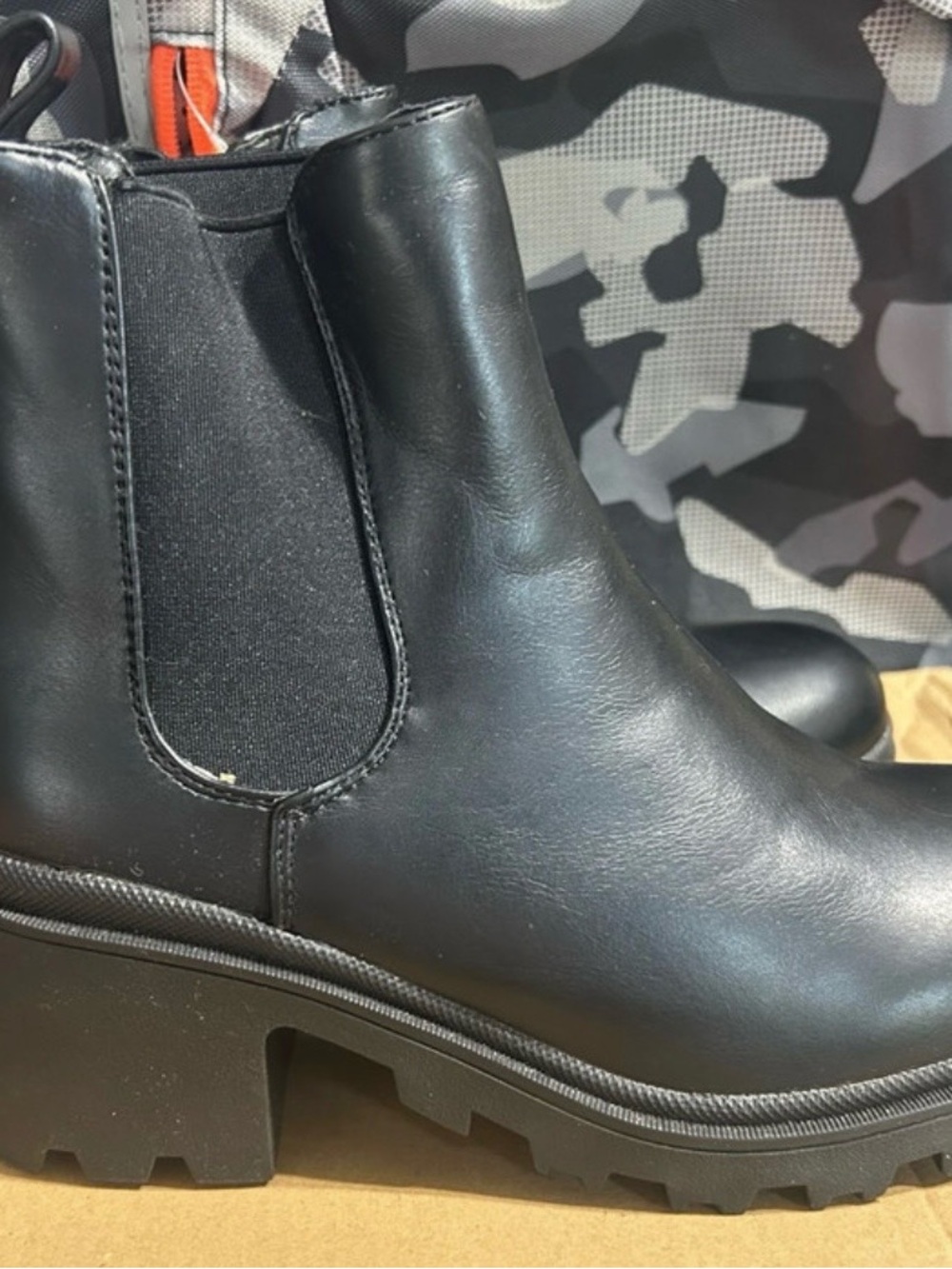 Forever Link Black Chelsea Lug Sole Ankle Boots